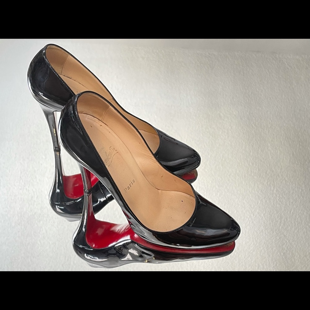 Christian Louboutin Shoes 10.5 40.5 black heels red bottom pumps